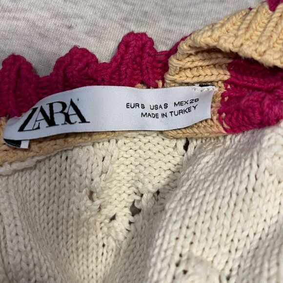 ZARA Crochet Knit Cotton Heart Croo Tank Top-S - Picture 8 of 9